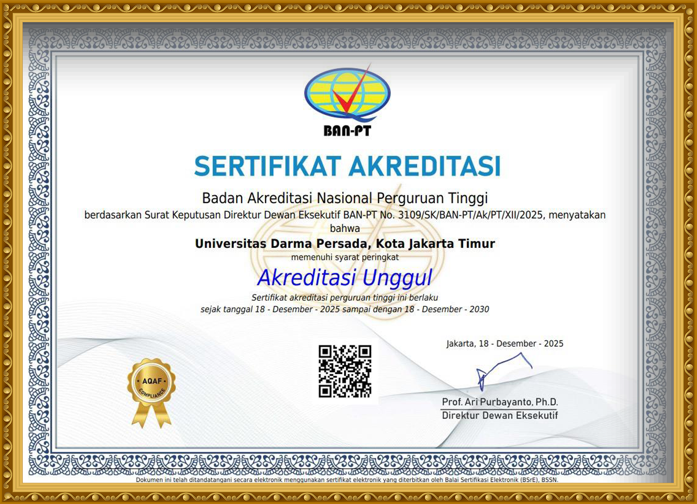 Akreditasi Unggul BAN-PT